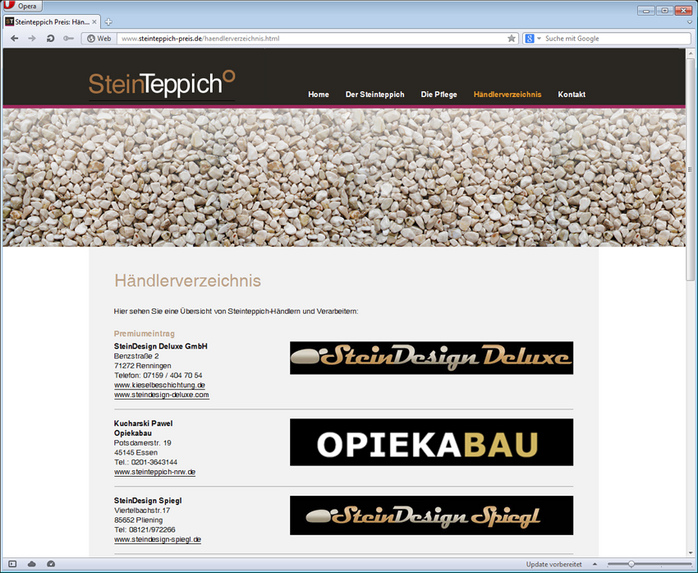 Website Steinteppich Preis